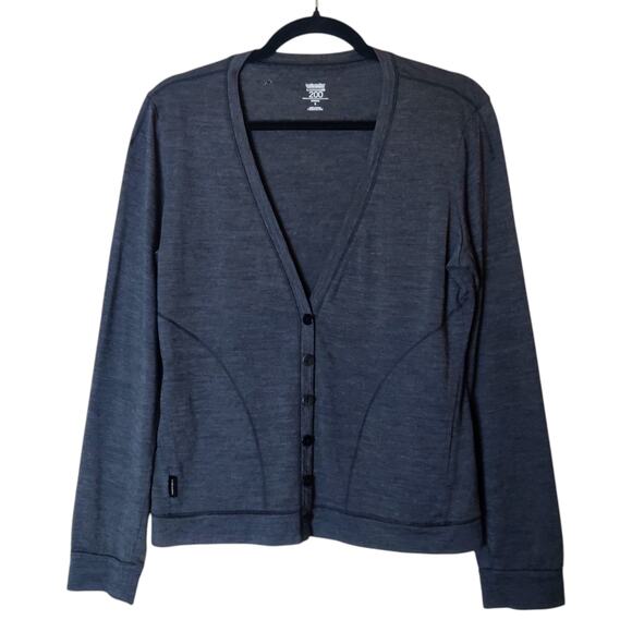 Icebreaker Merino Wool Superfine Lite Bliss Cardigan Small Charcoal Gray *Read - Picture 1 of 16